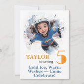 *~* AP94 DIY Cute Hockey Girl Birthday 招待状 (正面)