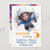 *~* AP94 DIY Cute Hockey Girl Birthday 招待状 (正面/裏面)