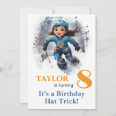 *~* AP94 DIY k-8 Cute Hockey Girl Birthday 招待状 (正面)