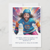 *~* AP94 DIY k-8 Cute Hockey Girl Birthday 招待状 (裏面)