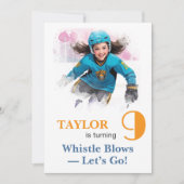 *~* AP94 DIY kw-2 Cute Hockey Girl Birthday 招待状 (正面)