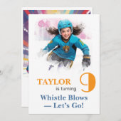 *~* AP94 DIY kw-2 Cute Hockey Girl Birthday 招待状 (正面/裏面)