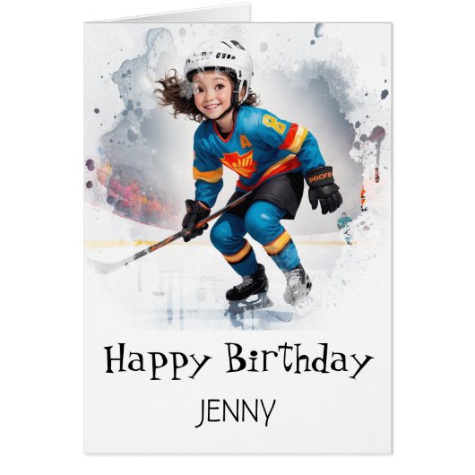 *~* AP94 Ice Hockey 9 Girl Player Cute Birthday (正面)