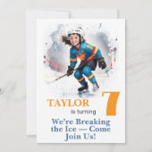 *~* AP94 k-9 DIY Cute Hockey Girl Birthday 招待状 (正面)