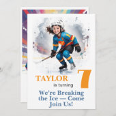 *~* AP94 k-9 DIY Cute Hockey Girl Birthday 招待状 (正面/裏面)