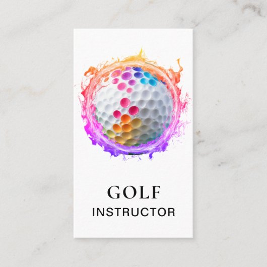 *~*  AP94 QR Flames  Rainbow Colorful Golf Ball  名刺 (正面)