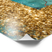 ~AP95 気まぐれな女性 フラワー ゴールド グリッター アート フォトプリント (角)