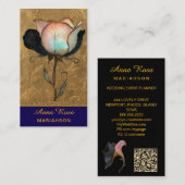 *~* AP98 Elegant Flower Gold 12  Rich  QR Floral  名刺 (正面/裏面)