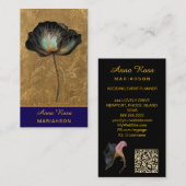 *~* AP98 Elegant Flower Gold 14  Vintage  QR  名刺 (正面/裏面)