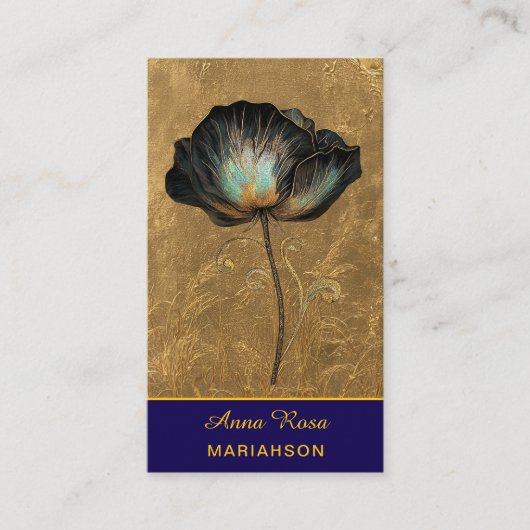 *~* AP98 Elegant Flower Gold 14  Vintage  QR  名刺 (正面)