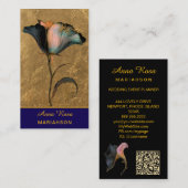 *~* AP98 Elegant Flower Gold 23  Vintage  QR  名刺 (正面/裏面)