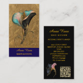 *~* AP98 Elegant Flower Gold 2  Rich  QR Floral  名刺 (正面/裏面)