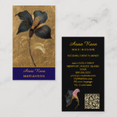 *~* AP98 Elegant Flower Gold 5  Vintage  QR  名刺 (正面/裏面)
