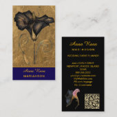 *~* AP98 Elegant Flower Gold 7  Rich  QR Floral  名刺 (正面/裏面)