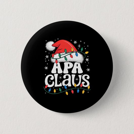Apa Claus Funny Xmas Christmas Grandma Holiday Sty 缶バッジ (正面)