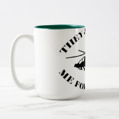 Apacheヘリコプタおもしろマグカップ ツートーンマグカップ (左)