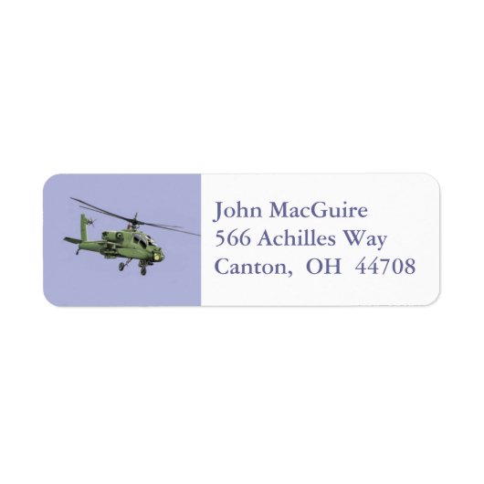 Apacheヘリコプター住所 シール (正面)