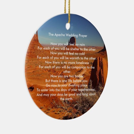Apache結婚の賛美祈りの言葉- パーソナライズされた セラミックオーナメント (右)