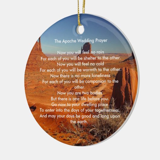 Apache結婚の賛美祈りの言葉- パーソナライズされた セラミックオーナメント (左)