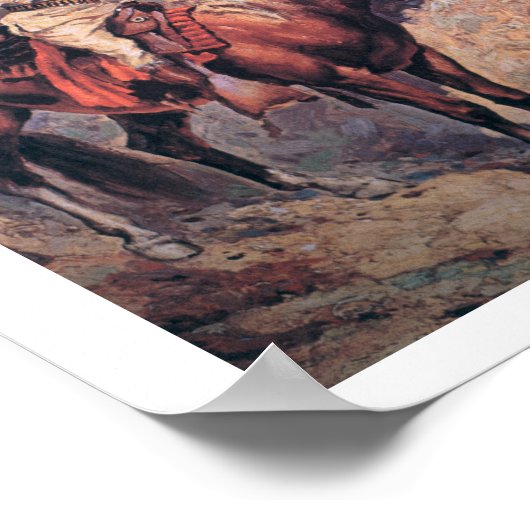 Apache Ambush (oil on canvas) ポスター (角)