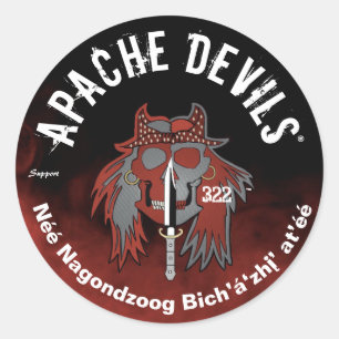 Apache Devils ™️🇺 APACHE ®️ DEVILSサポートステッカー ラウンドシール