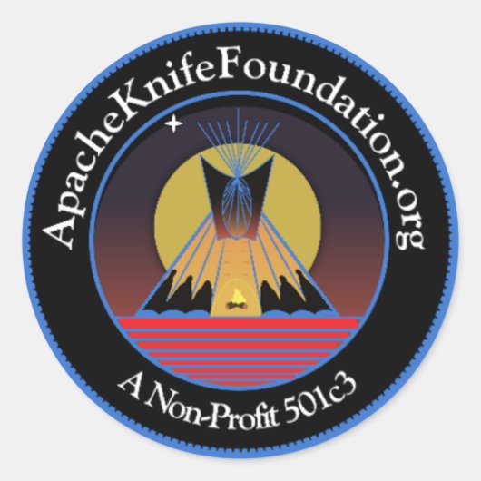 Apache Knife Foundationステッカー ラウンドシール (正面)