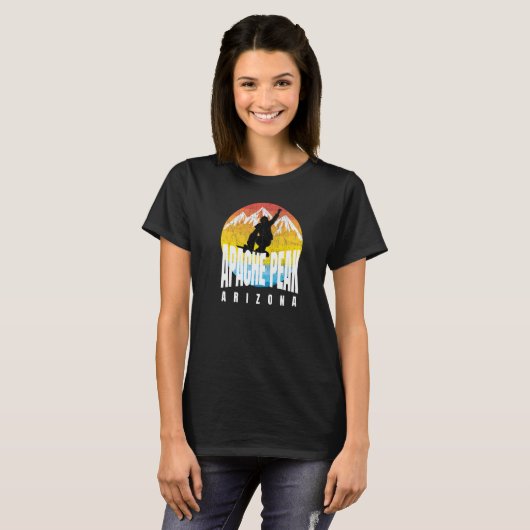 Apache Peak Snowboarder 70s 80s era Apache Peak AZ Tシャツ (正面フル)