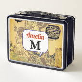 Apache Trail #1、バナー付き先住民アメリカン メタルランチボックス (裏面)