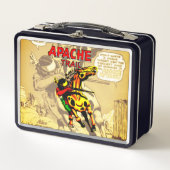 Apache Trail #1、バナー付き先住民アメリカン メタルランチボックス (正面)