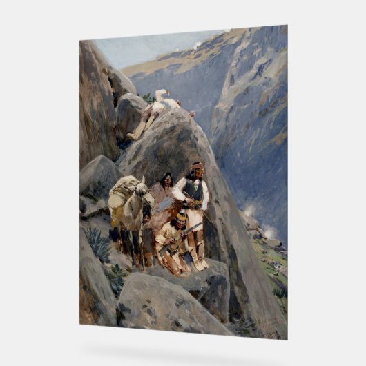 Apache Warriors:アメリカの騎兵隊の待ち伏せ アクリルサイン (傾斜)