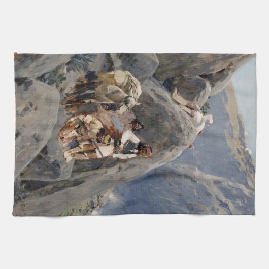 Apache Warriors：アメリカの騎兵隊の待ち伏せ キッチンタオル (横)