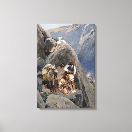 Apache Warriors：アメリカの騎兵隊の待ち伏せ キャンバスプリント (正面)