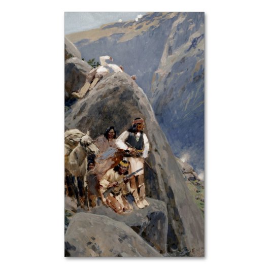 Apache Warriors:アメリカの騎兵隊の待ち伏せ マグネット名刺 (正面縦)