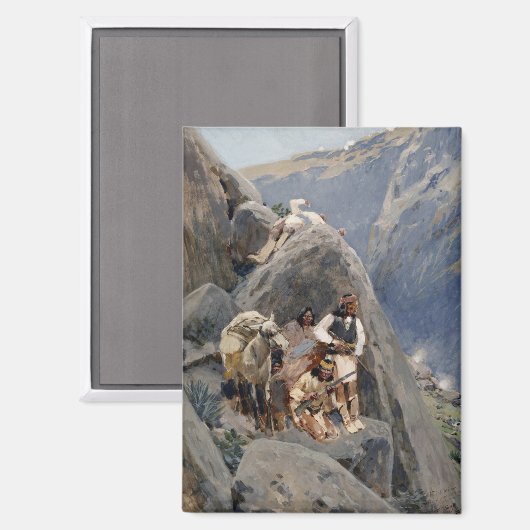 Apache Warriors:アメリカの騎兵隊の待ち伏せ マグネット (正面/裏面)