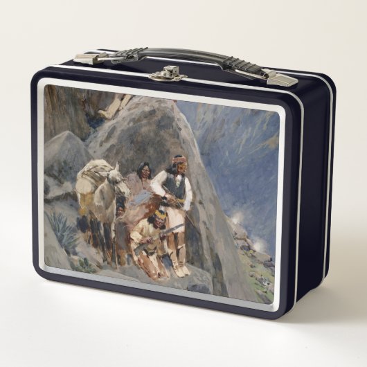 Apache Warriors：アメリカの騎兵隊の待ち伏せ メタルランチボックス (正面)