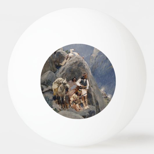 Apache Warriors:アメリカの騎兵隊の待ち伏せ 卓球ボール (正面)