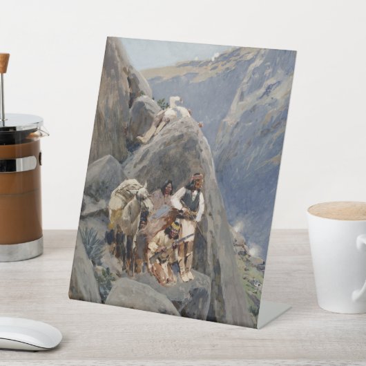 Apache Warriors：アメリカの騎兵隊の待ち伏せ 台座サイン (インサイチュ)