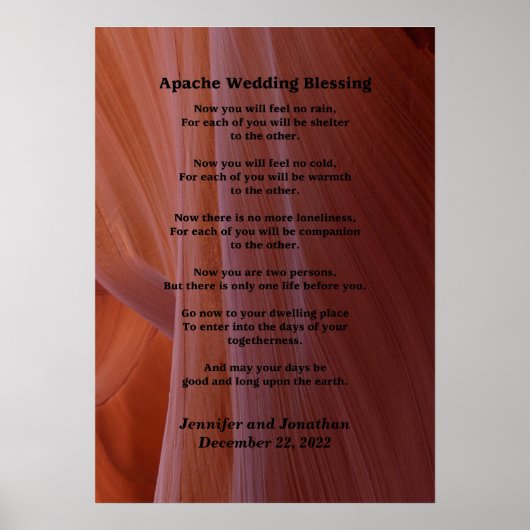 Apache Wedding Blessing Canyon Photo 20x28 Matte ポスター (正面)