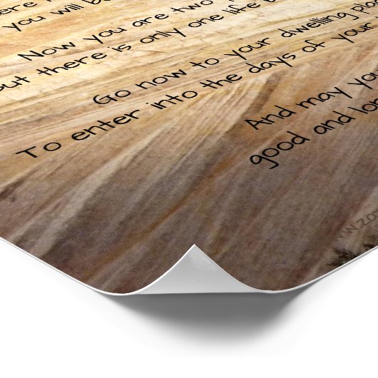 Apache Wedding Blessing Light Brown Stone and Tree ポスター (角)