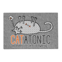 APAL - CATatonicおもしろいな猫ペット夕食のマット