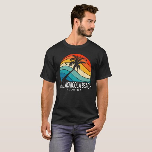 Apalachicola Beach Florida Beach Palm Tree Souveni Tシャツ (正面フル)