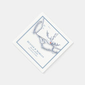 Apalachicola FLの地図ネエレガントビーブルー結婚ズ スタンダードカクテルナプキン (角)