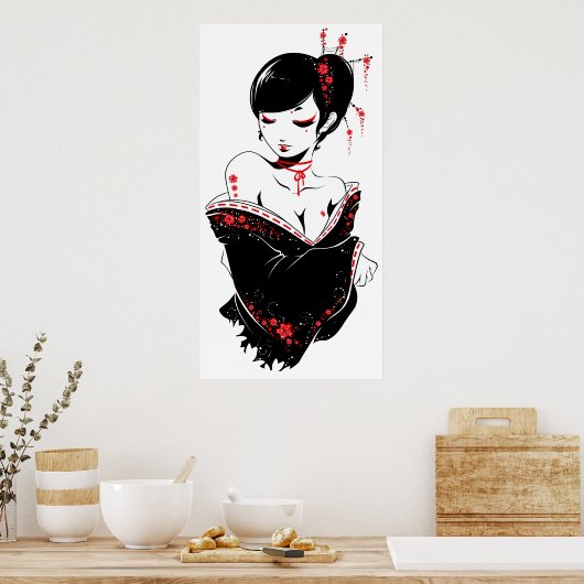 _apanesque_red ポスター (キッチン)