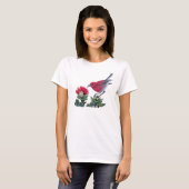 Apapane & Lehua Blossom Hawaii Nature illustration Tシャツ (正面フル)