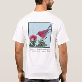 Apapane & Lehua Blossom Hawaii Nature Illustration Tシャツ