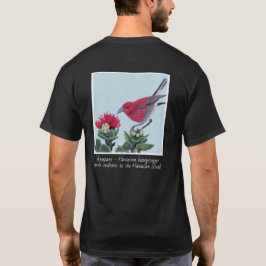 Apapane & Lehua Blossom Hawaii Nature Illustration Tシャツ