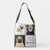 APARNの救助のパグの全にプリントの十字の遺体袋 クロスボディバッグ (裏面)