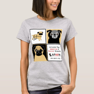 APARNの救助のパグの女性のBellaジャージーのTシャツ Tシャツ