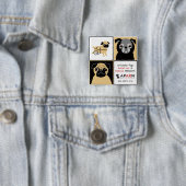 APARNの救助のパグの正方形ボタン 缶バッジ (インサイチュ)