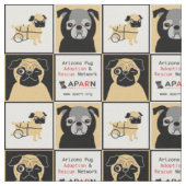 APARNの救助のパグは綿(56"幅)の生地をとかしました ファブリック (クローズアップ)